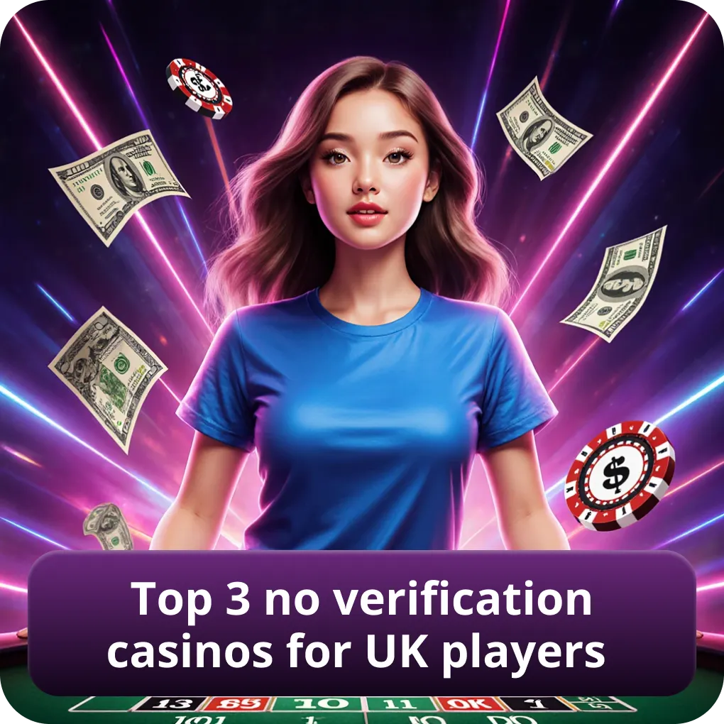 Best 3 no verification casinos for UK players today