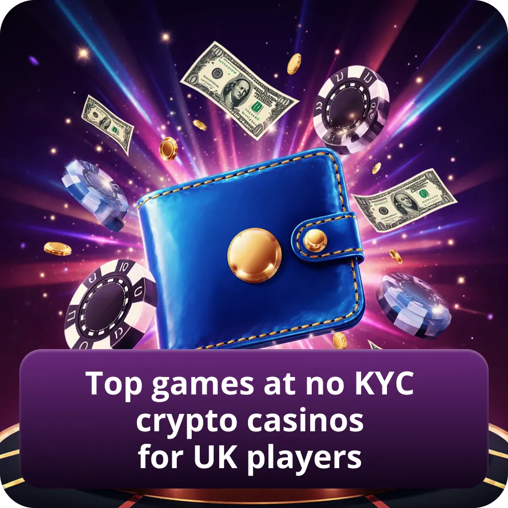 Best games at no KYC crypto casinos for UK players